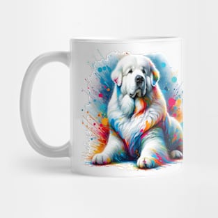 Energetic Slovensky Cuvac in Colorful Splash Art Style Mug